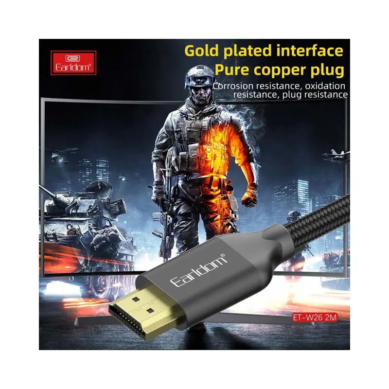 Earldom HDMI Cable ,2 Meter ,Black - W26