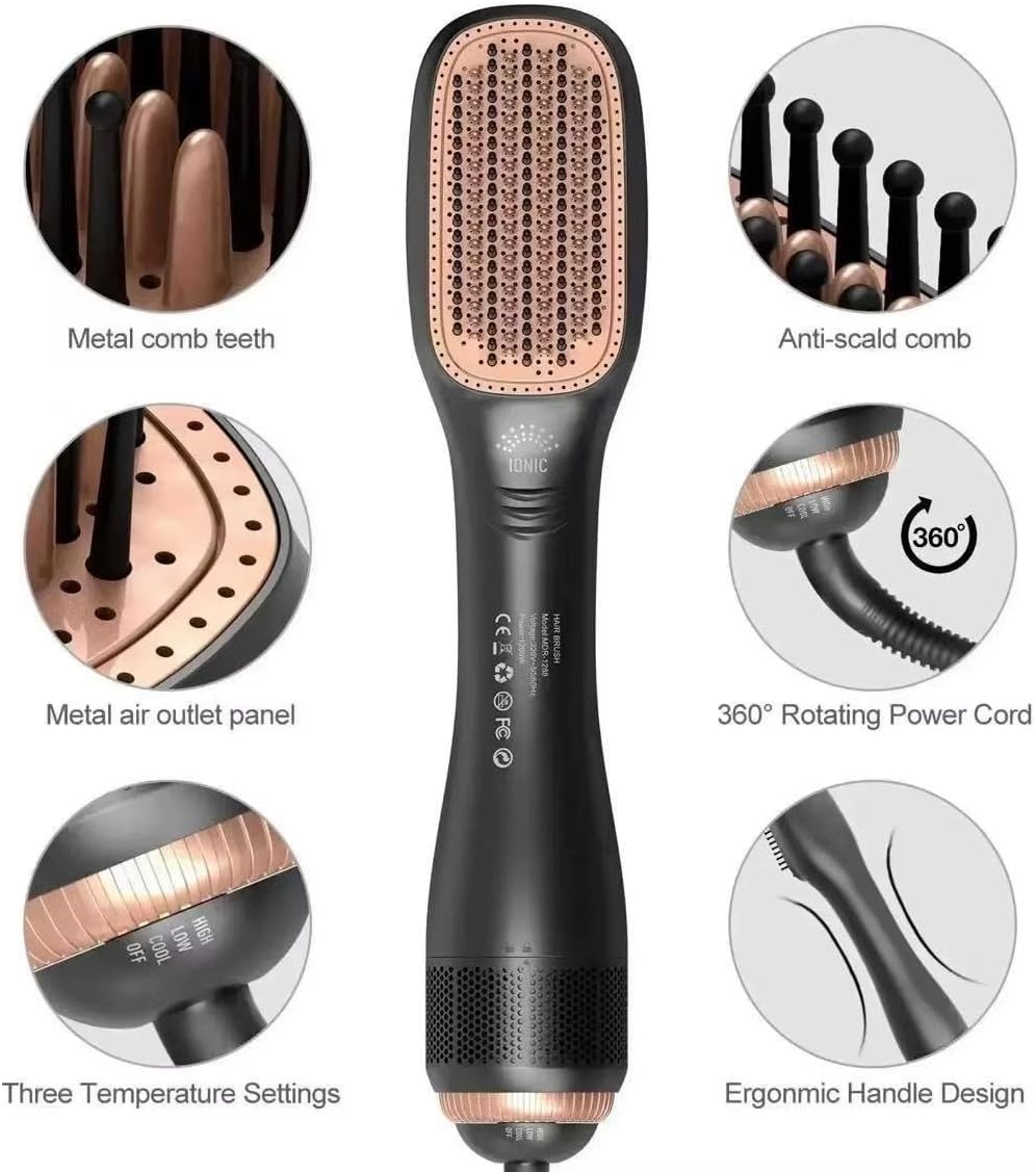 Joy 2 in 1 Hair Brush , Black and Brown