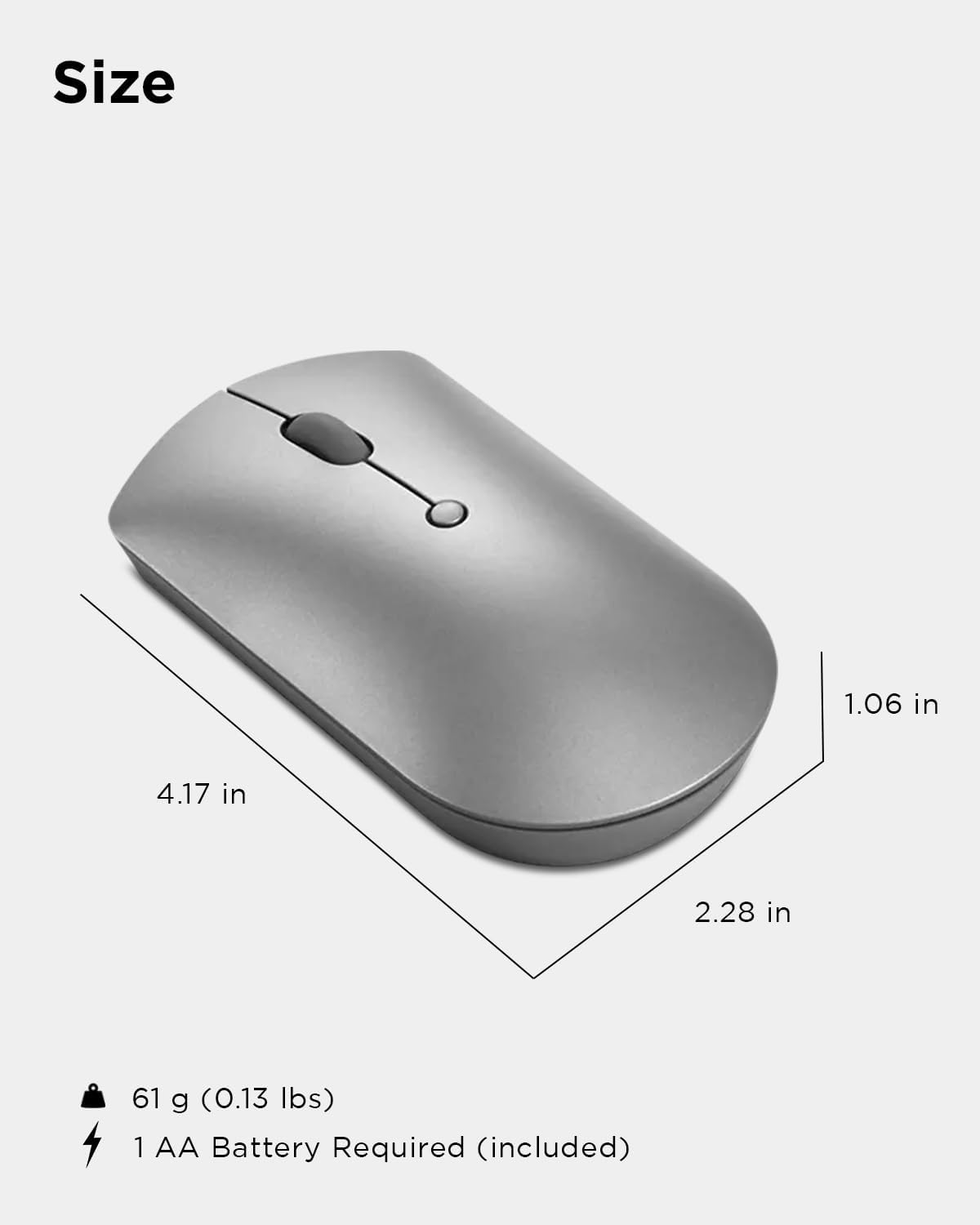 Lenovo 600 Wireless Mouse , Grey - GY50X88832