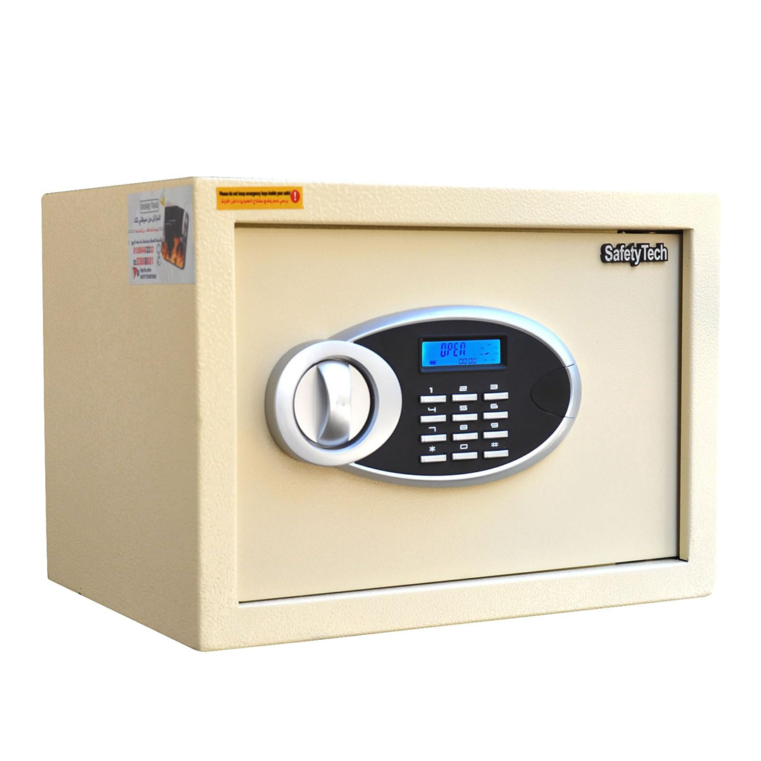 Safety Tech Digital Electronic with Key Lock Safe Box ,25 Liter ,Beige - GN 25 EUD 612