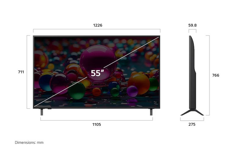 LG 55 Inch Smart TV , 4K UHD LED Built-In Receiver - 55UA84006LB