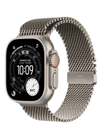 Apple Ultra 3 Smart Watch, M/L Band , 49 Millimeter Natural Titanium and Natural Titanium Milanese