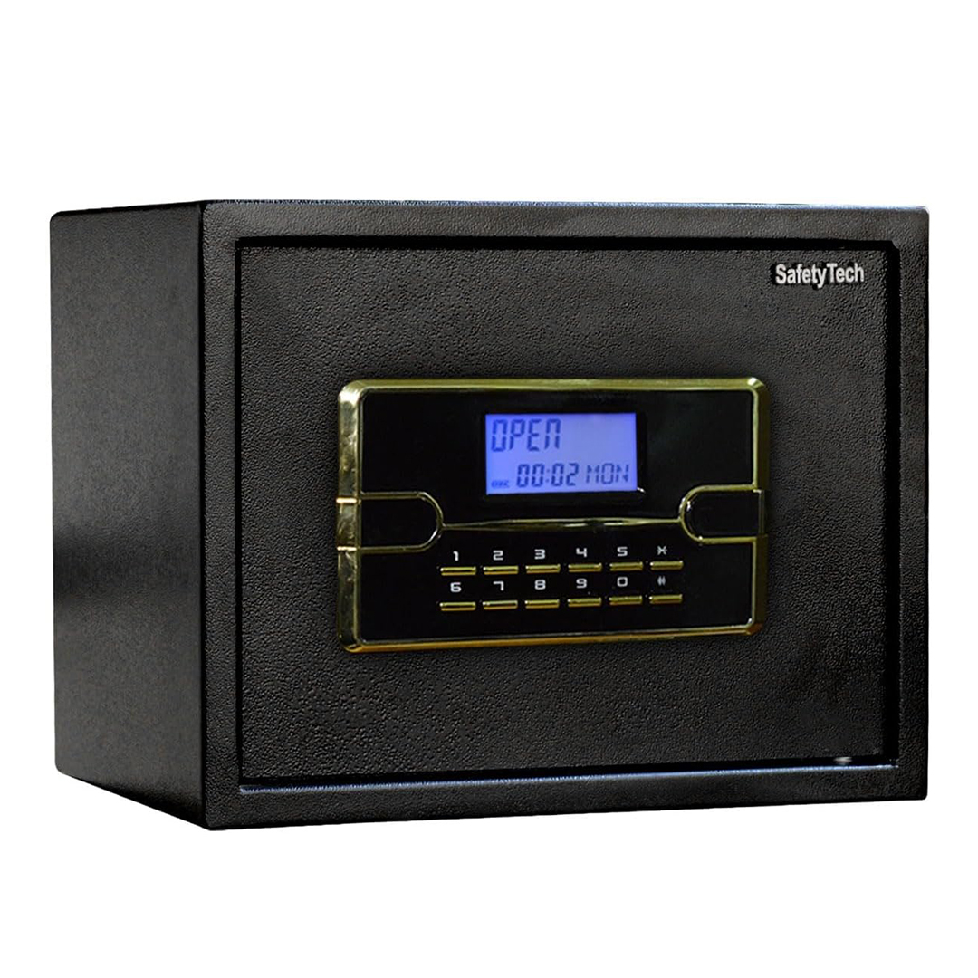 Safety Tech Digital Electronic with Keys Safe Box ,100 Liter ,Black - GN100 BLT