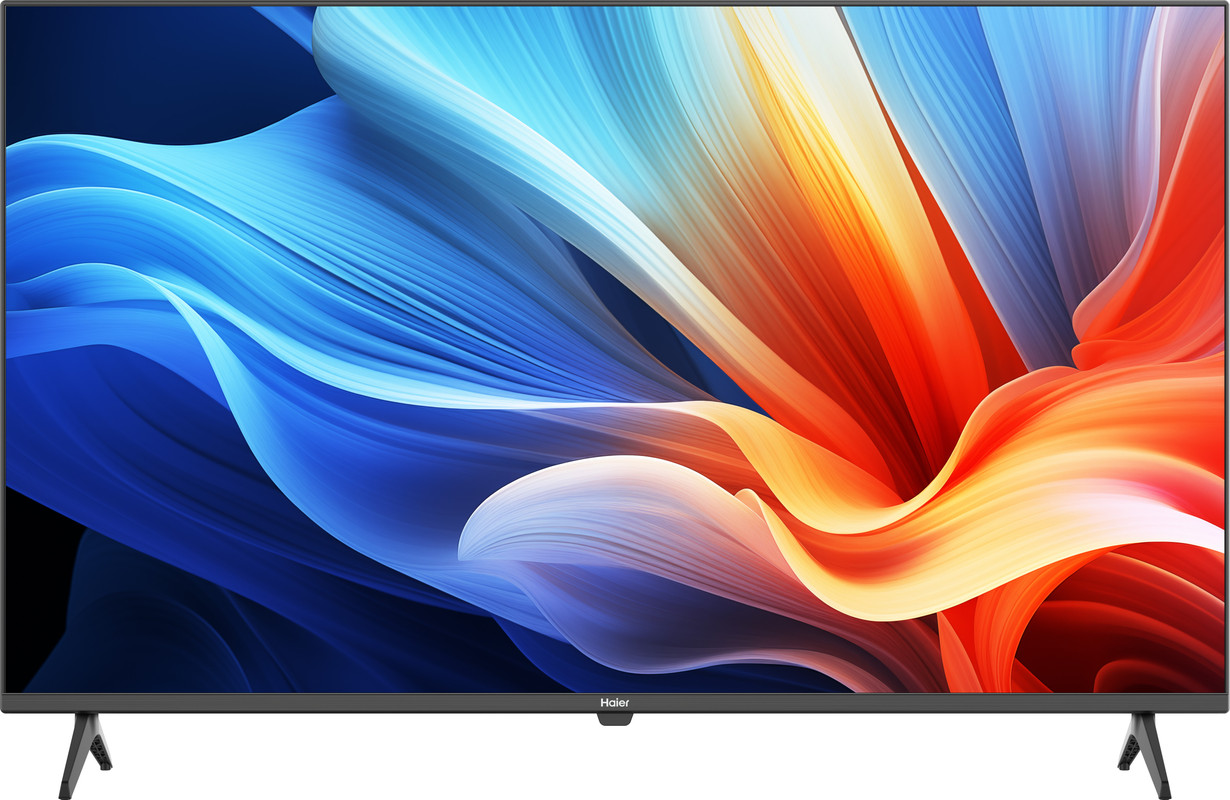 شاشة تلفزيون سمارت LED هاير بدقة FHD مع ريسيفر داخلي - مع حامل شاشة تلفزيون, 43 بوصة