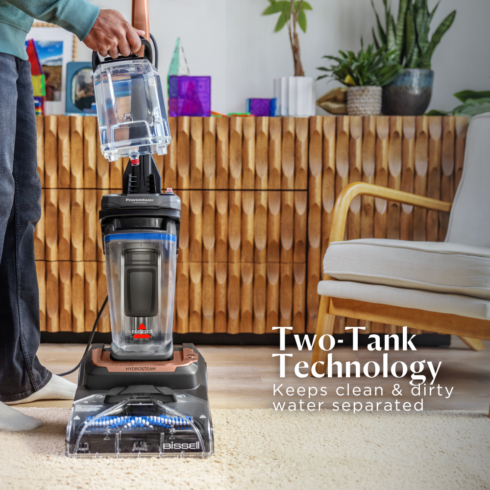 Bissell PowerWash HydroSteam Bagless Carpet Cleaner Black Rose Gold - 4201K
