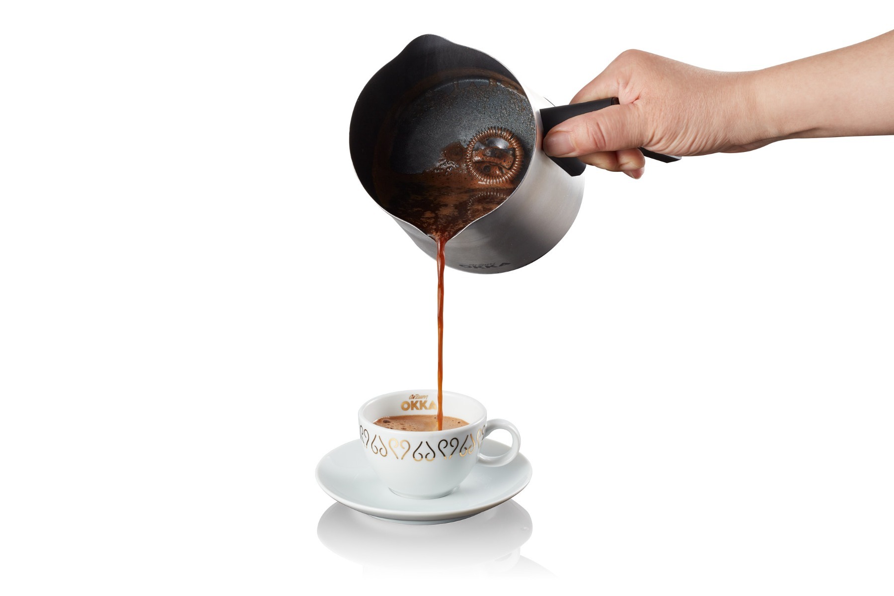 Arzum Okka Rich Turkish Coffee Maker , 300 milliliter 5 Cups 700 Watt Silver Black - OK0012