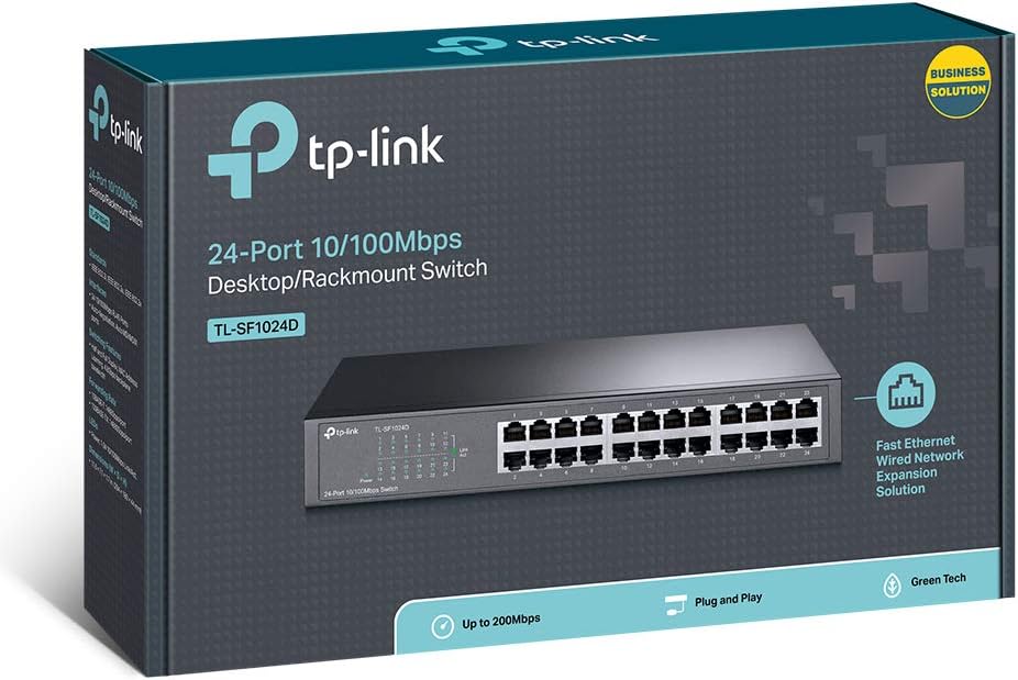 محول إيثرنت تي بي لينك ، عدد 24 منفذ ، اسود - TL-SF1024D