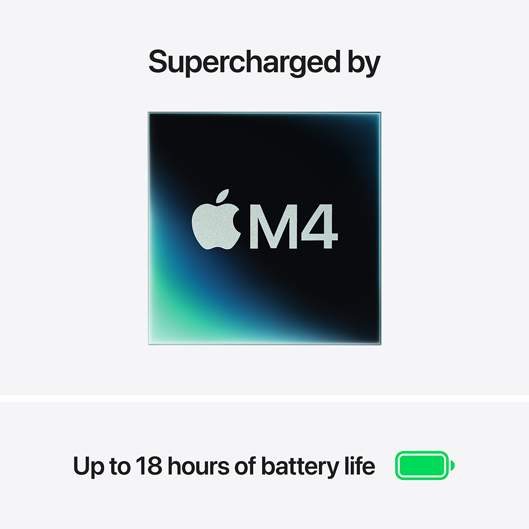 Apple MacBook Air Laptop ,Apple M4 chip with 10-core CPU 15.3 Inch ,256 GB SSD ,16 GB ,Apple 10-Core GPU ,macOS - Silver