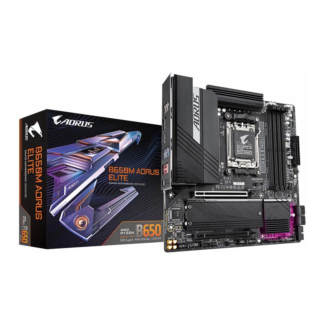 ماذر بورد جيجابايت B650M اوروس ايليت ، AMD ، mATX - اسود