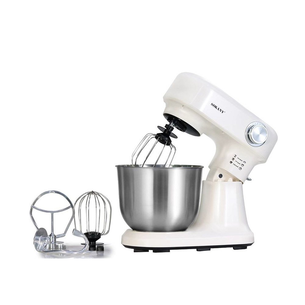 Sokany Stand Mixer with Attachments 5.5 Liter White - SK-05019