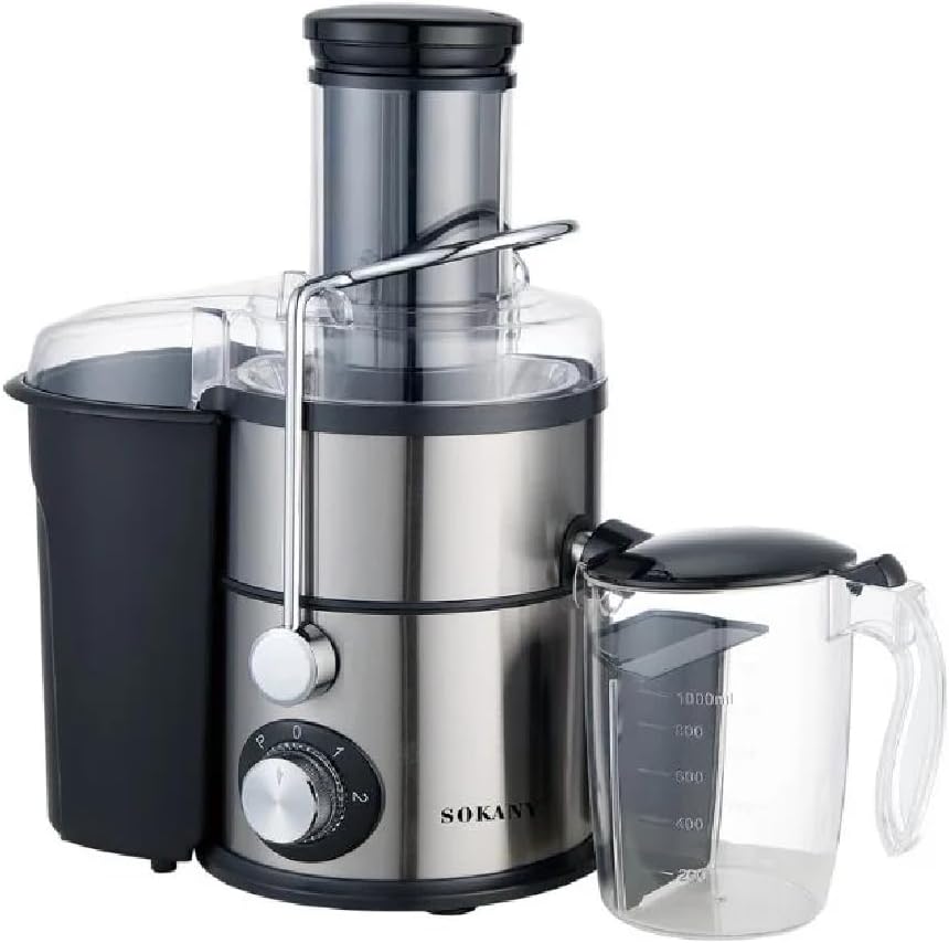 عصارة فواكه كهرباء سوكاني ، 1200 وات ، اسود وفضي - SK-03009