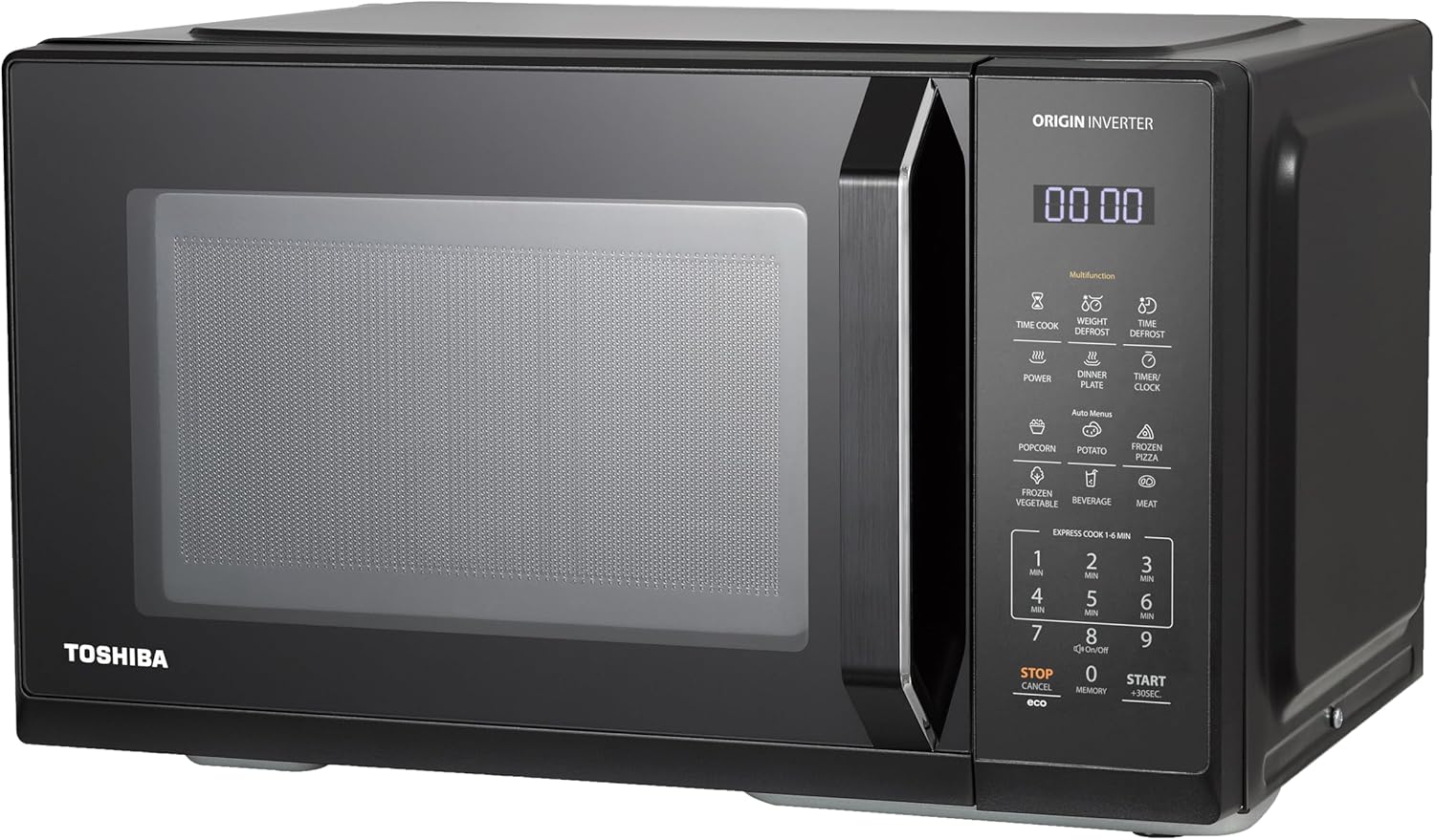 Toshiba Solo Microwave , 25 Liter 900 Watt , Mirror Black - MW3-EM25PEI(BK)