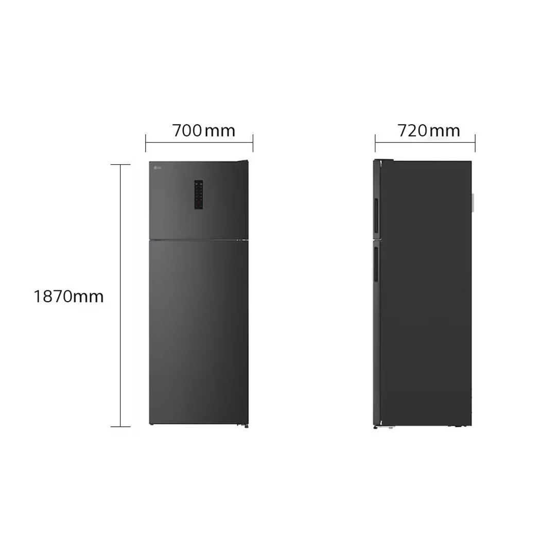 LG NoFrost Top Freezer Refrigerator , 450 Liter Inverter Motor , Black - GTF452SSAN
