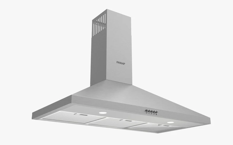 Passap Built-In Pyramids Hood , 90 Centimeter , Silver - D004-90-IX