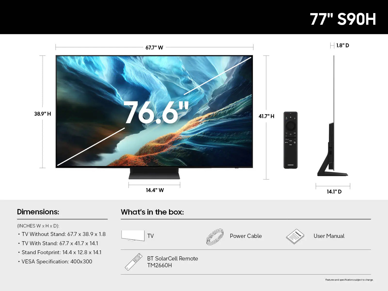 Samsung 77 Inch Smart TV , 4K UHD OLED Built-In Receiver