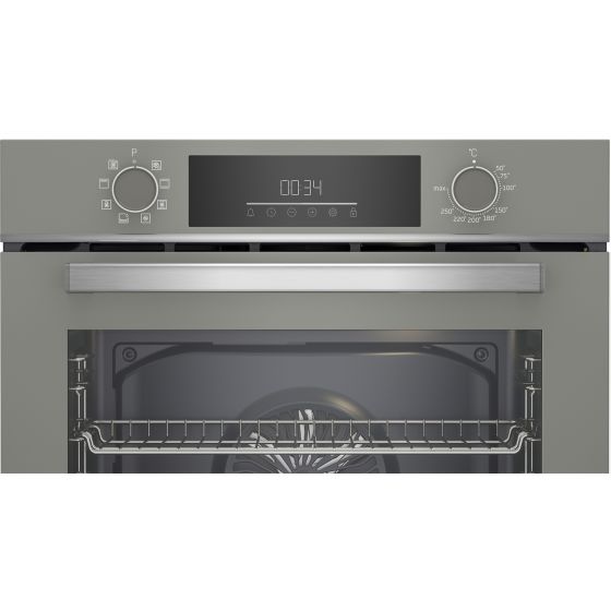 Beko Gas Built in Hob ,60 Centimeter 4 Burners ,Grey - BOCD T 6010 EGE, with Beko Built-In Decorative Hood - BHCA66741BGHSE, with Beko Built In Electric Oven, with Grill, 60 CM- BBIM17300MGD