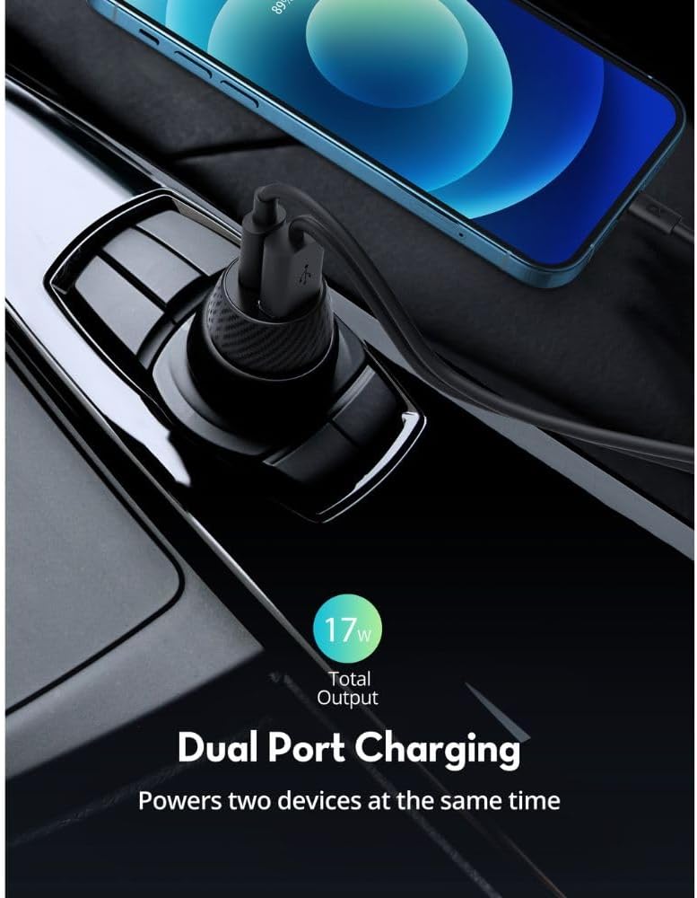 Ravpower Pioneer Car Charger , 2 Ports , 20 Watt , 5 Volt , Black - RP.VC1016.BK