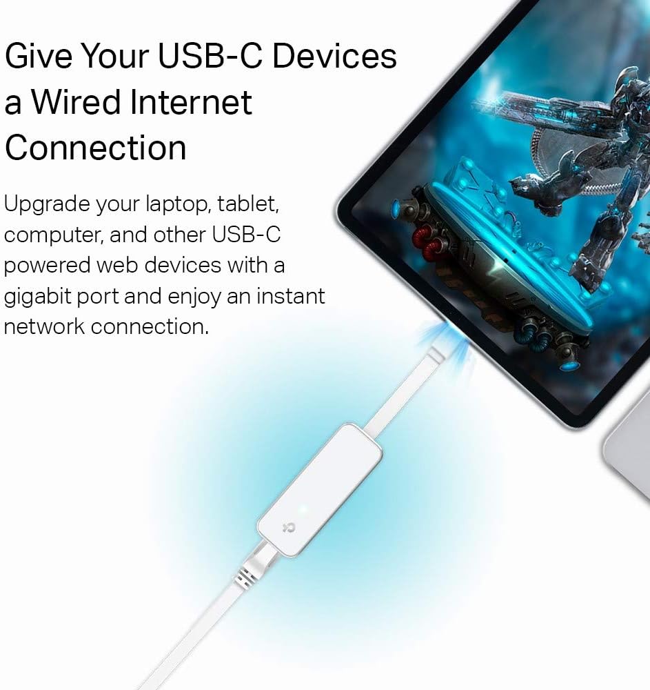 محول USB لاسلكي تي بي لينك ،USB -C الى RJ45 ،ابيض - UE300C