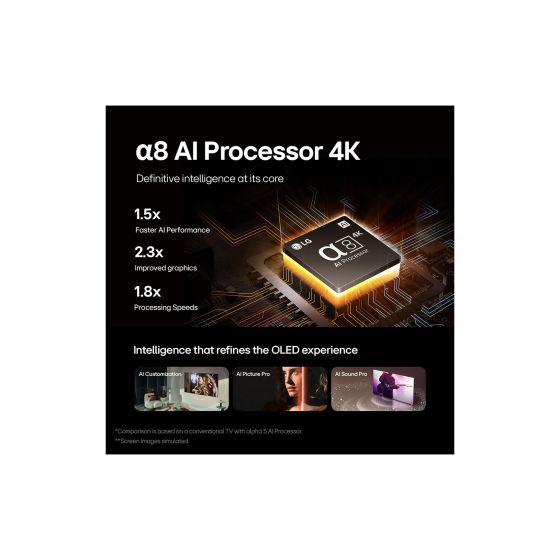شاشة تلفزيون سمارت ال جي ، مقاس 77 بوصة ، OLED ، دقة 4K UHD ، بريسيفر داخلي