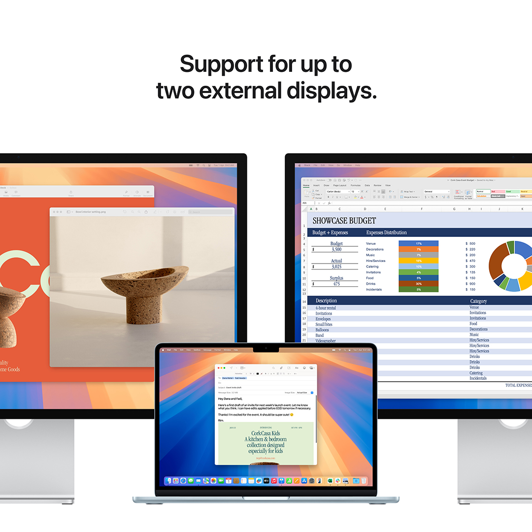 لاب توب ابل MacBook Air ، معالج شريحة ابل M4 مع معالج 10 نواة 13.6 بوصة ، هارد 512 جيجا بايت SSD ، رام 24 جيجا بايت ، كارت شاشة معالج رسومات ابل 8 نواة ،macOS - فضي