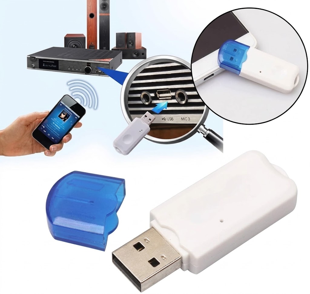Generic USB Bluetooth Dongle ,USB / Bluetooth ,White Blue