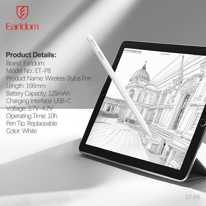 Earldom Stylus Pen ,White - ET-P8