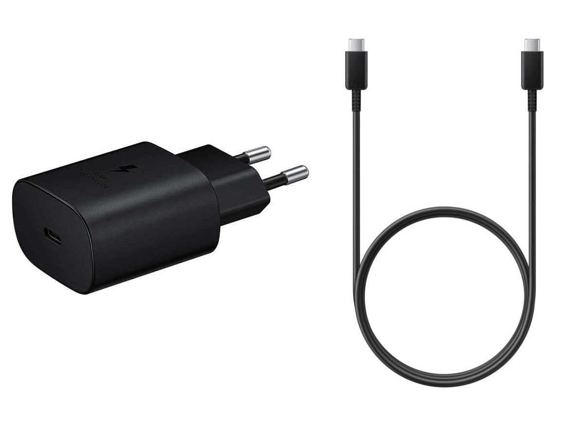 Samsung Wall Charger, USB-C port - EP-TA800NBEGGB with Samsung USB-C Charging Cable, 1 Meter, 5A, Black - EP-DN975BBEGWW, Black, 25 Watt