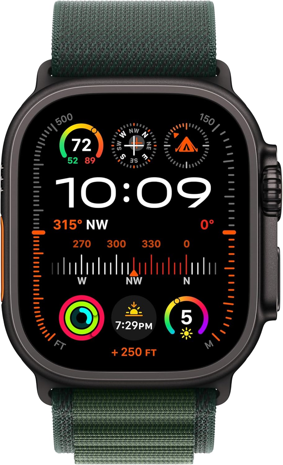Apple Ultra 2 Smart Watch, M/L Band , 49 Millimeter Black Titanium/Dark Green