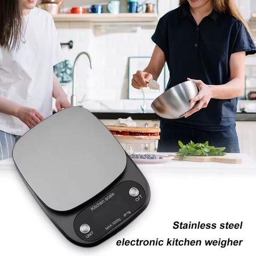 Generic Stainless Steel Digital Kitchen Scale , 10 Kilogram Black