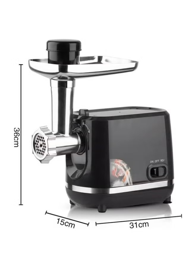 Raf Meat Mincer with Attachments 1200 Watt , Black Silver - R.3395