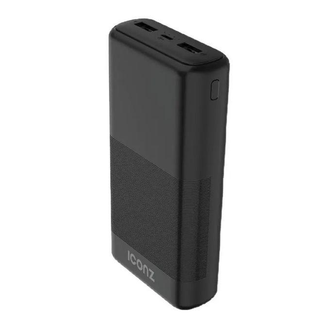 Iconz Wired Power Bank , 20000 mAh 2 Ports , Black , XPB20K