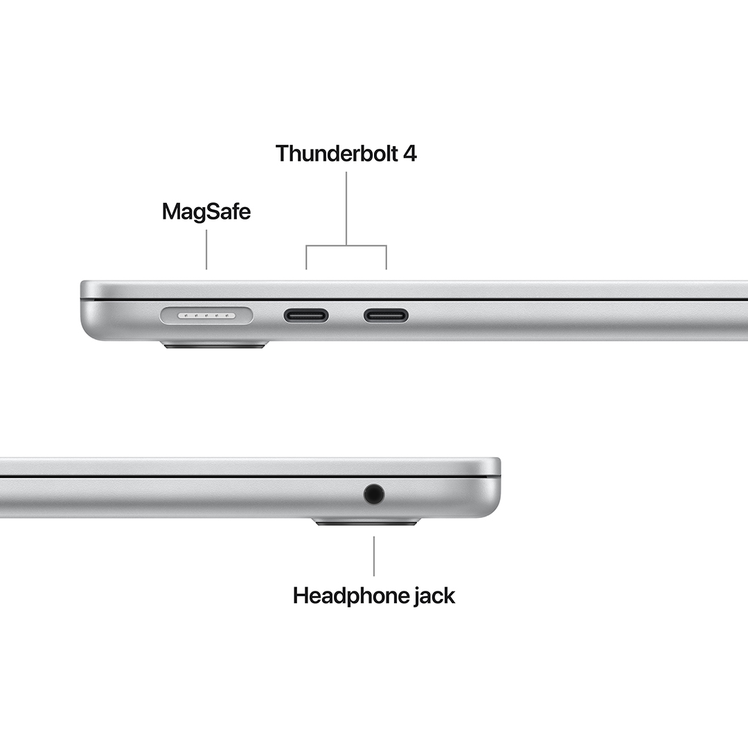 لاب توب ابل MacBook Air ، معالج شريحة ابل M4 مع معالج 10 نواة 13.6 بوصة ، هارد 512 جيجا بايت SSD ، رام 24 جيجا بايت ، كارت شاشة معالج رسومات ابل 8 نواة ،macOS - فضي