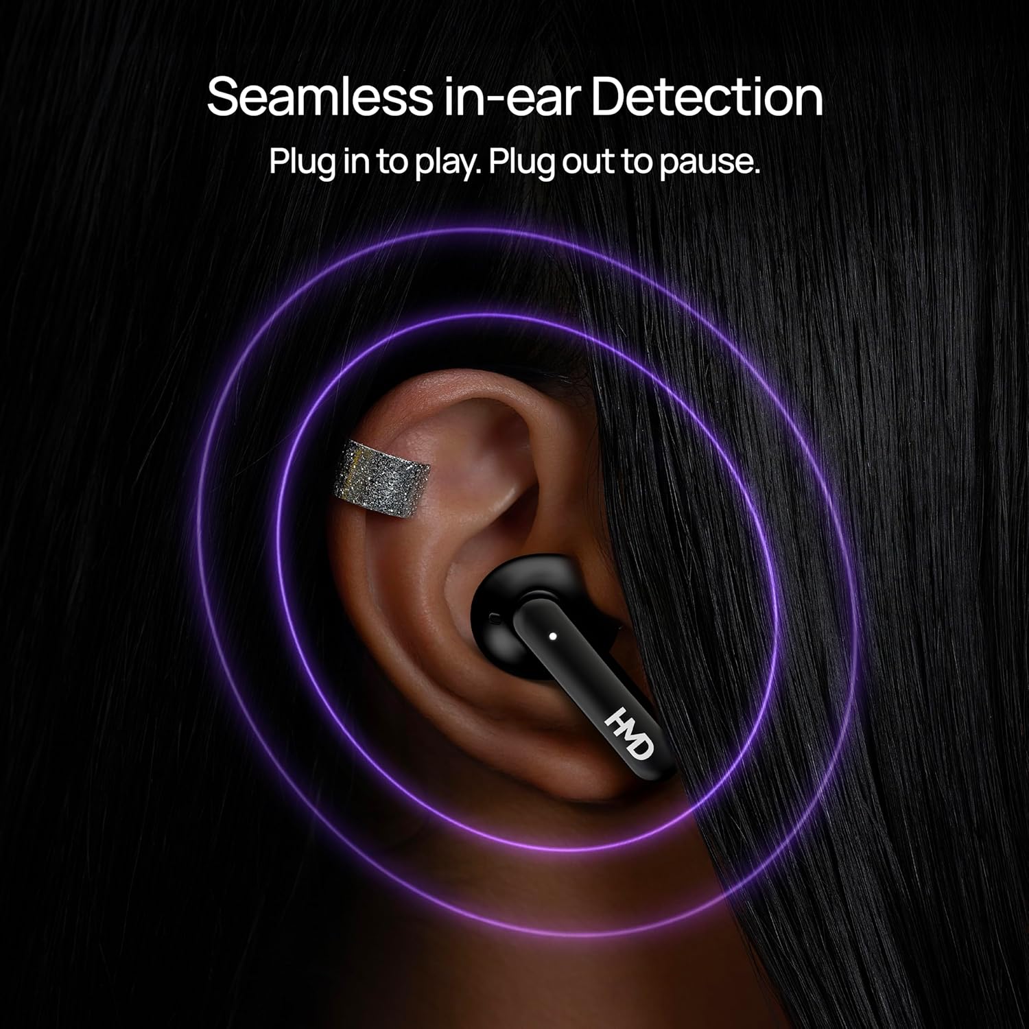 HMD DUB P70 Earbuds , with Environmental Noise Cancellation , Black