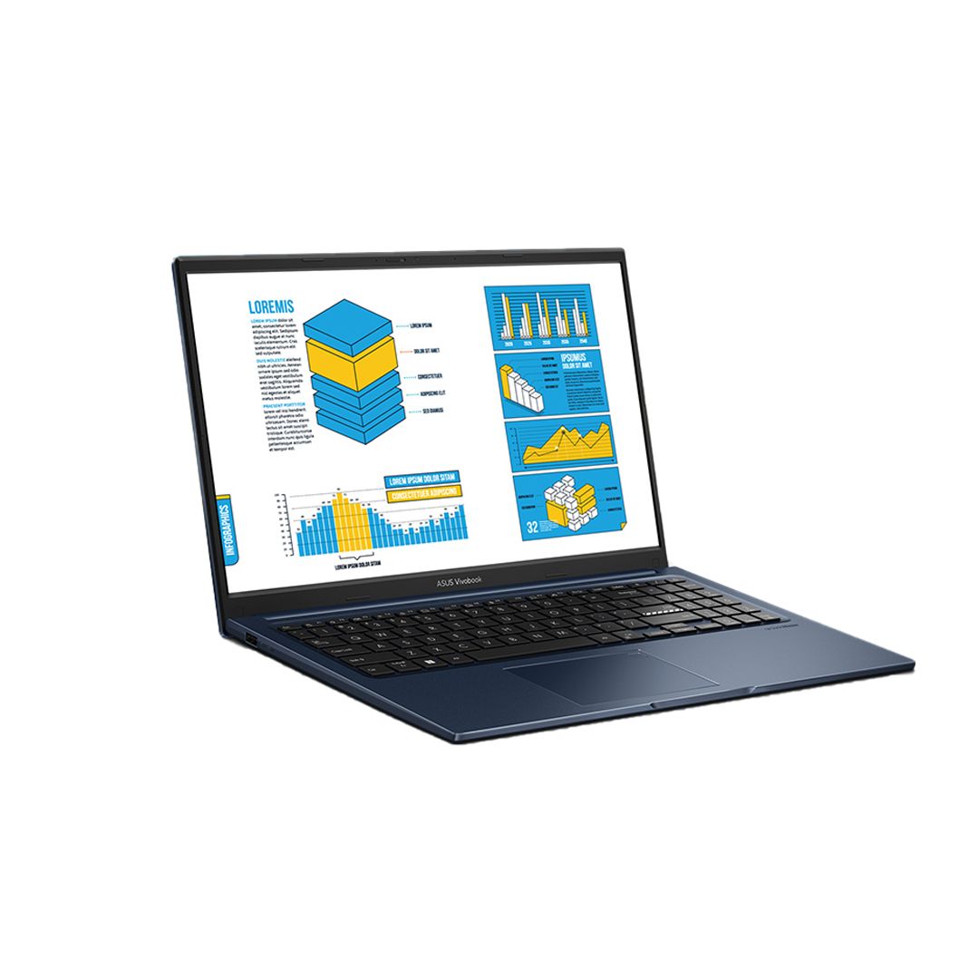 لاب توب اسوس Vivobook 15 X1504 ، معالج انتل كور i7-1355U 15.6 بوصة ، هارد 512 جيجا بايت SSD ، رام 16 جيجا بايت ، كارت شاشة انتل ايريس XE جرافيكس ،فري دوس - ازرق كوايت