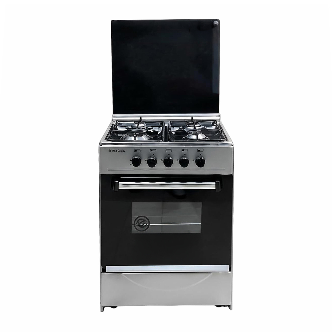 Techno Galaxy Gas Cooker , 4 Burners , Silver - Tg-4b-gr-sD