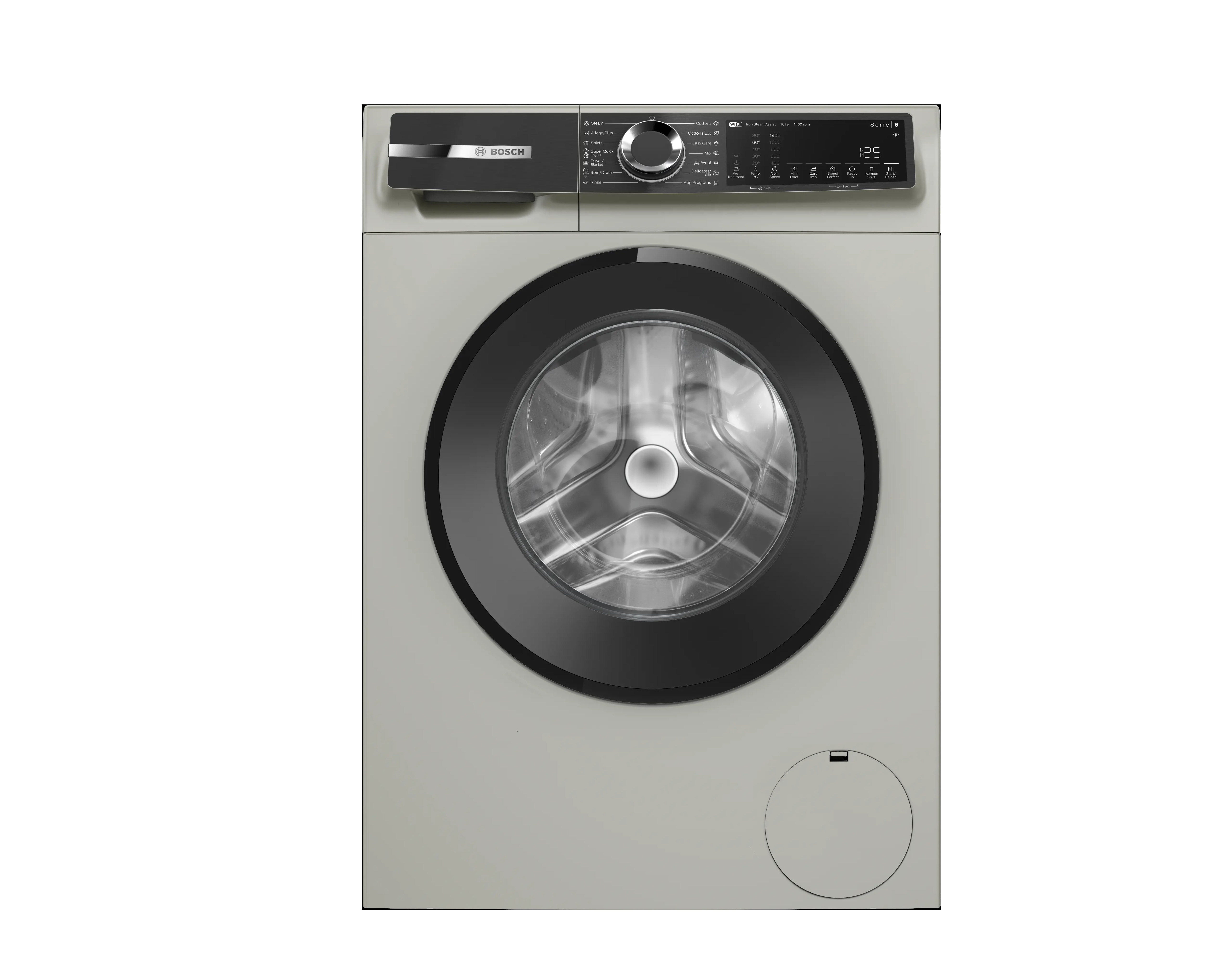 Bosch Series 6 Front Load Washing Machine , 10 kg , Silver Inox - WGK254ZXEG