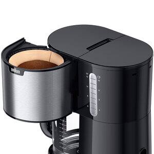 Braun PurShine Drip Coffee Maker , 10 cups 10 Cups 1000 Watt , Black Silver - KF1500