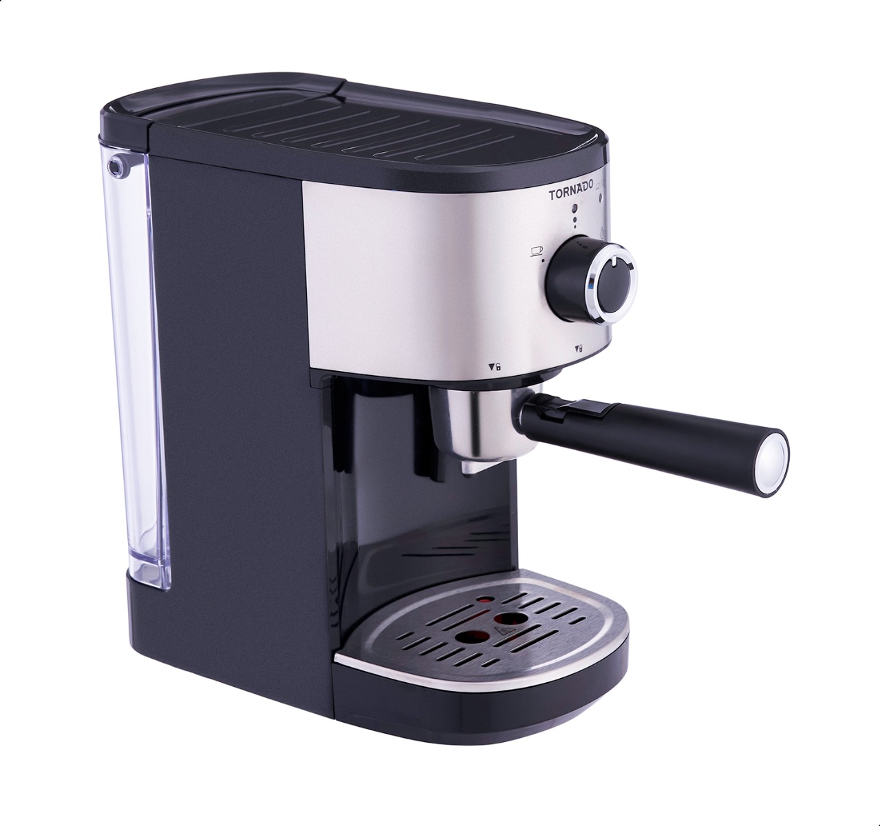 Tornado Coffee Machine , 1.2 Liter 2 Cups 1470 Watt , Black Stainless Steel - TCM-14125