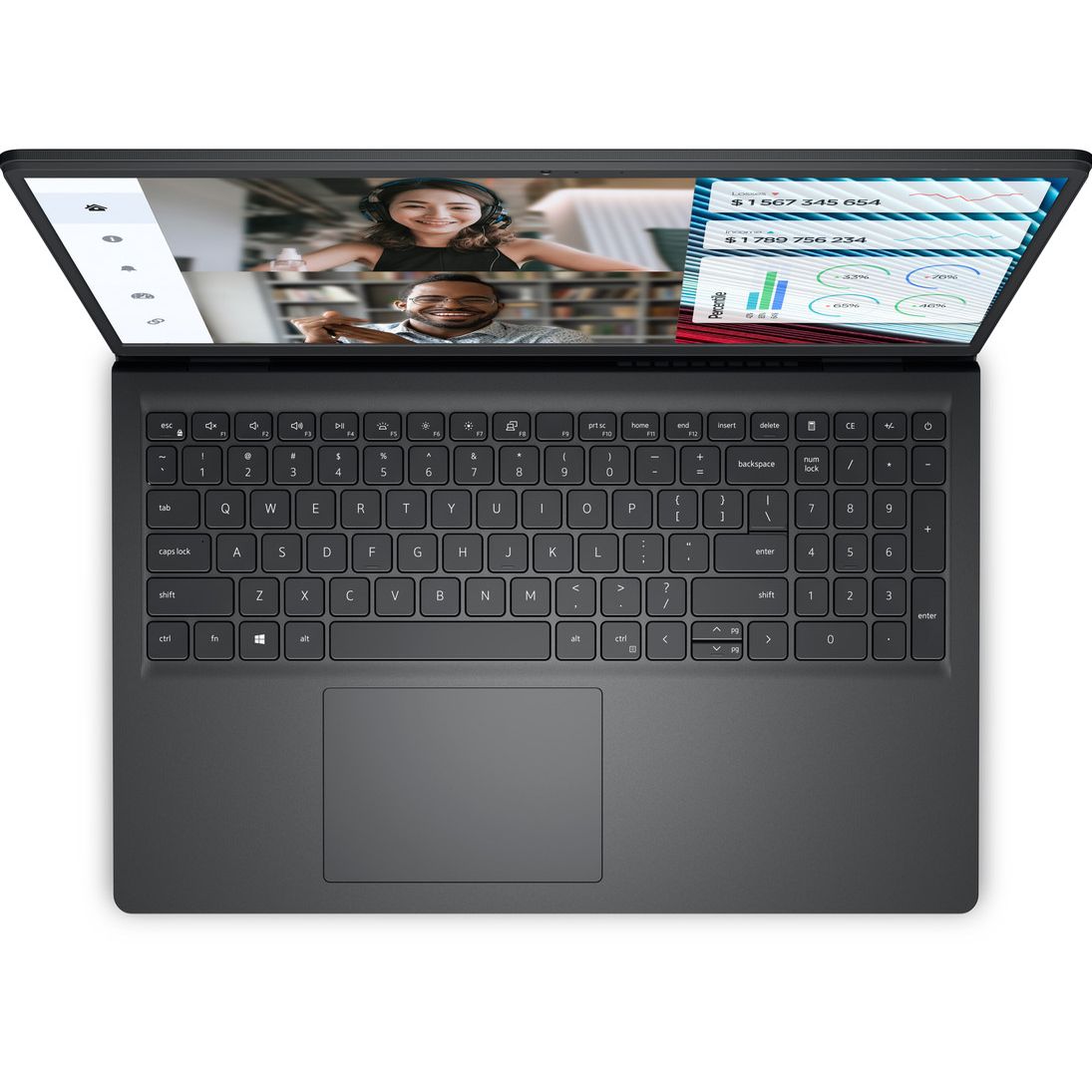 لاب توب ديل Vostro 3520 ، معالج انتل كور i3-1215U 15.6 بوصة ، هارد 512 جيجا بايت ، رام 8 جيجا بايت ، كارت شاشة انتل UHD جرافيكس ،فري دوس - اسود