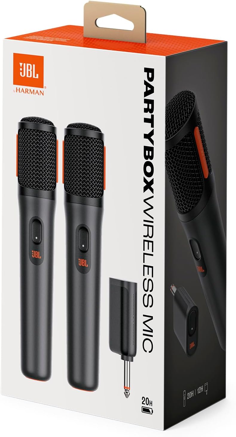 Jbl PartyBox Wireless Microphone Set , Black - JBLPBWIRELESSMIC