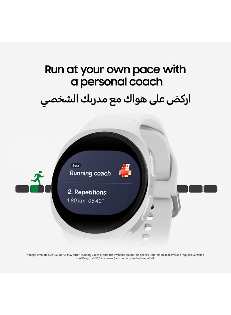 ساعة سمارت سامسونج جالكسي ووتش 8، اصدار الامارات ، مقاس 1.7 بوصة ، فضي - SM-L335FZSAXSG