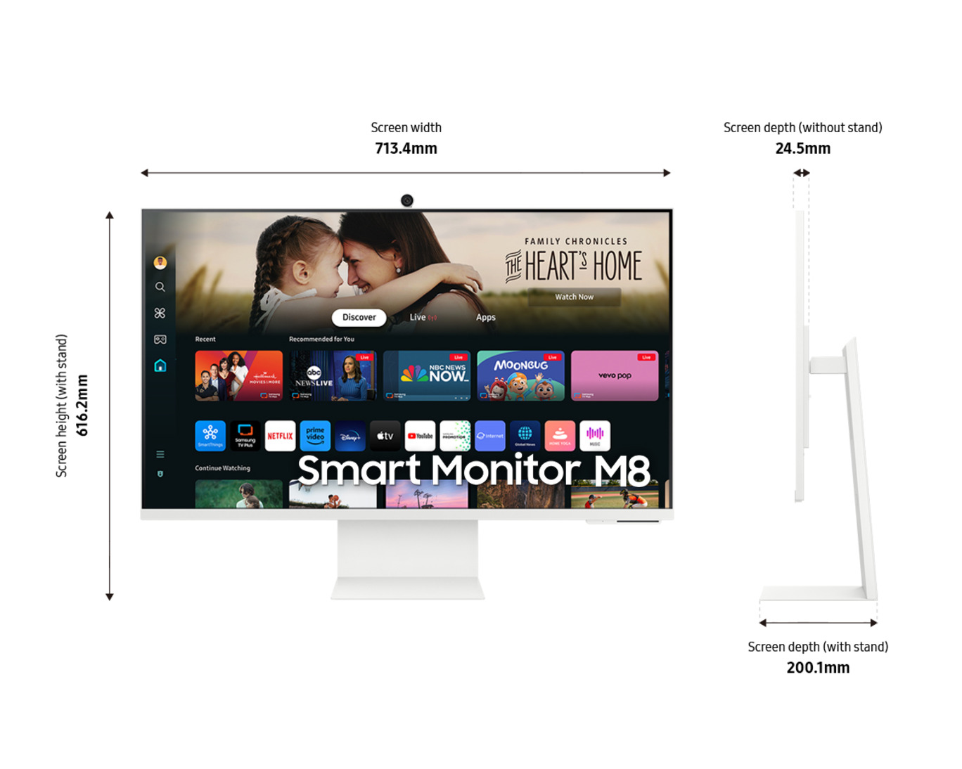 Samsung M80D 32 Inch 4K UHD Smart Monitor , 60 Hertz 4 Millisecond , White - LS32DM801UUXEN