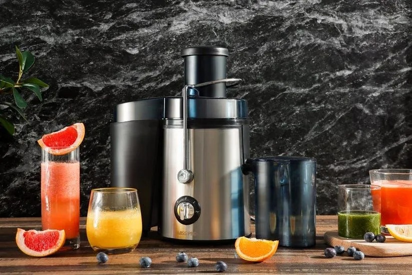 Swiss Pro Plus Juice Extractor , 800 milliliter 450 Watt Black Stainless Steel - SP-PEJ1000