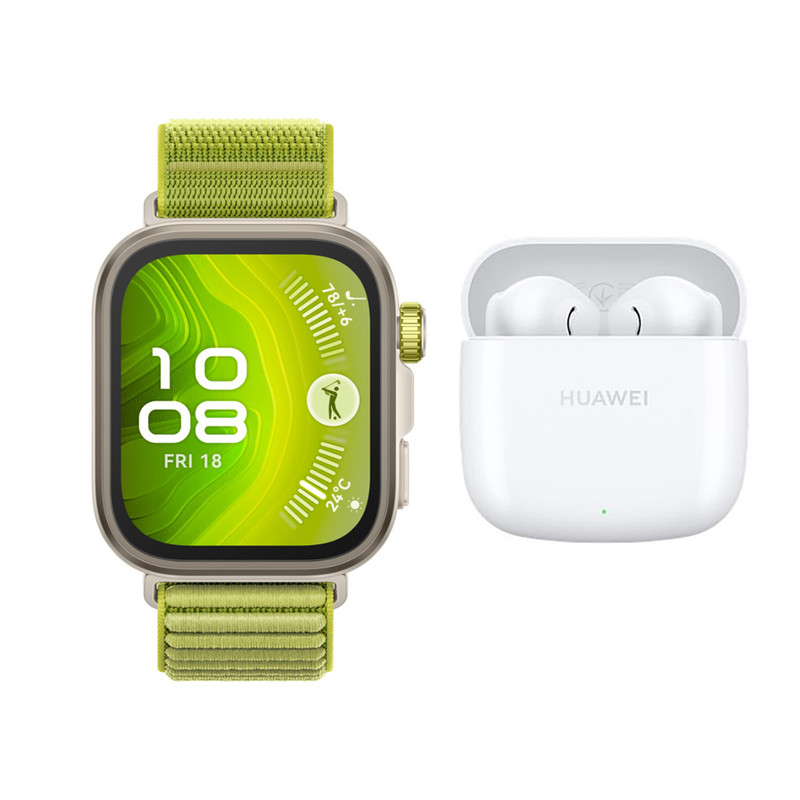 Huawei Fit 4 Pro Smart Watch with Earbuds , 1.82 Inch Green Grey