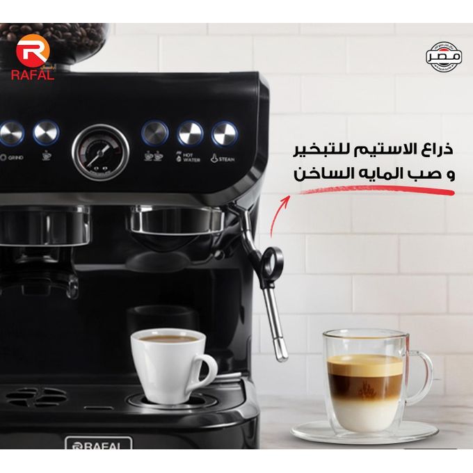 ماكينة قهوة رفال مالتي فانكنشنال ، سعة 2 لتر ، اسود