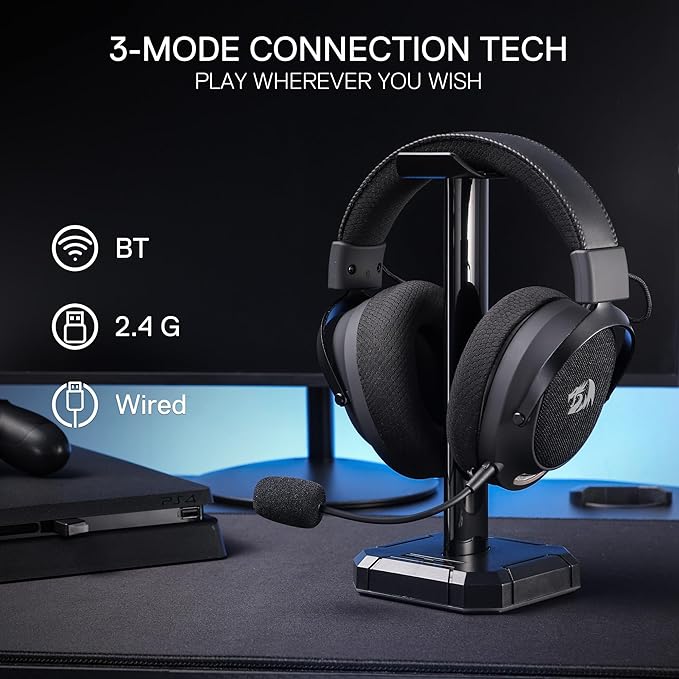Redragon H858 Wired and Wireless Gaming Headset with Microphone , Grey