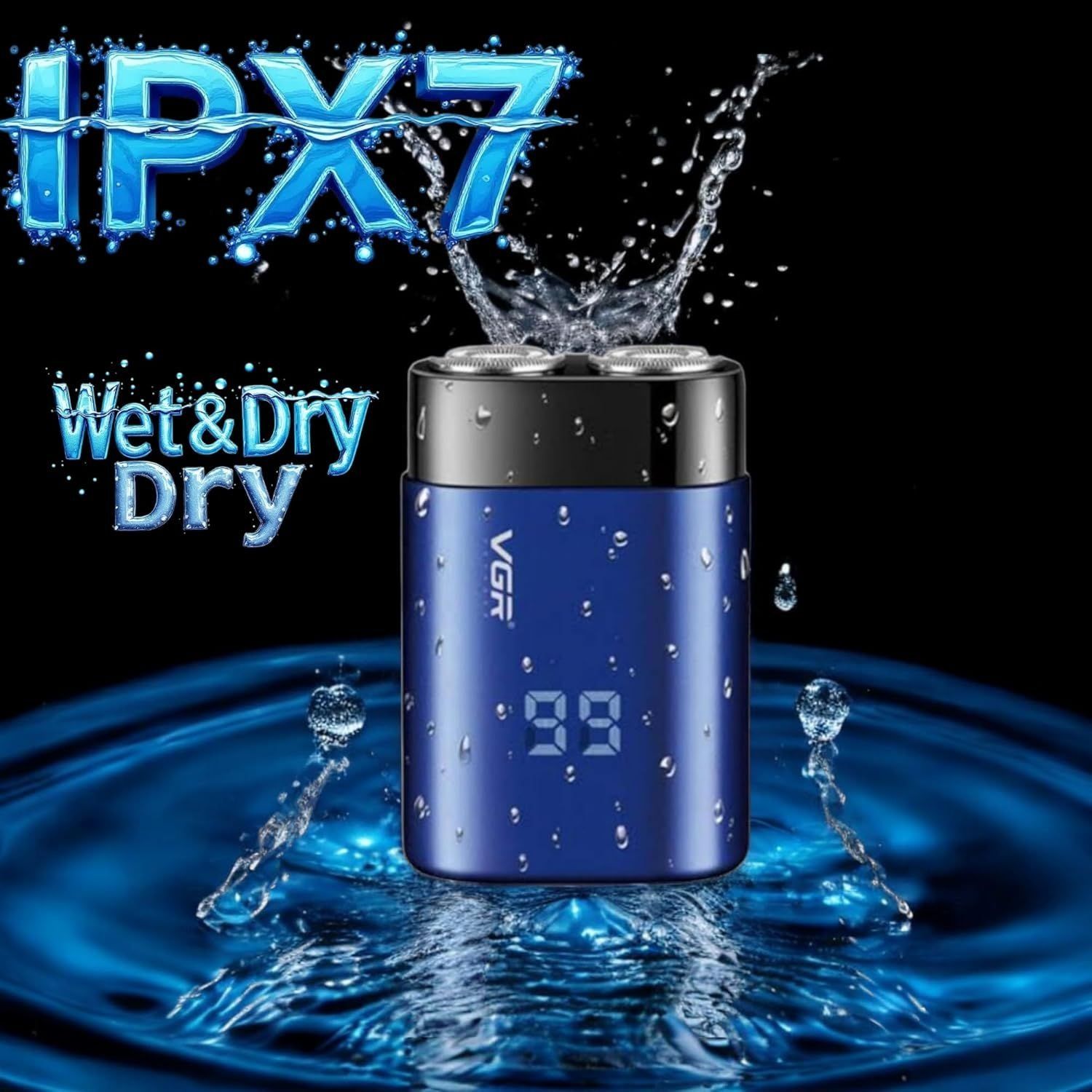 VGR Cordless Foil Shaver Wet & Dry Blue - V-347