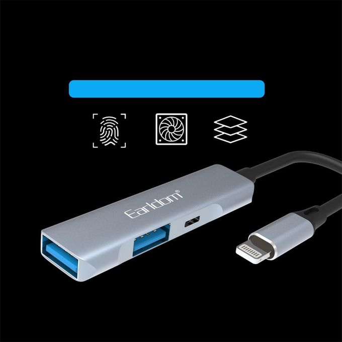Earldom 3 in 1 OTG Adapter Grey - HUB11