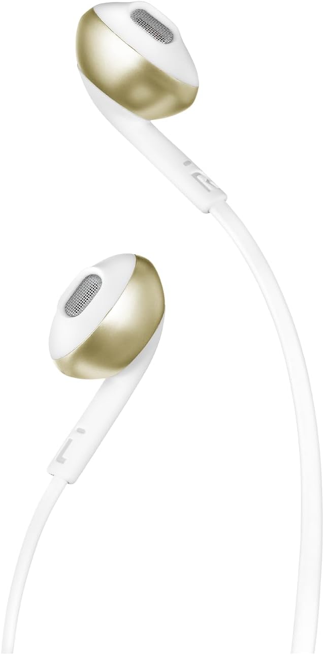 Jbl Tune 205 Wired Earphones , Hands Free Call , White Gold