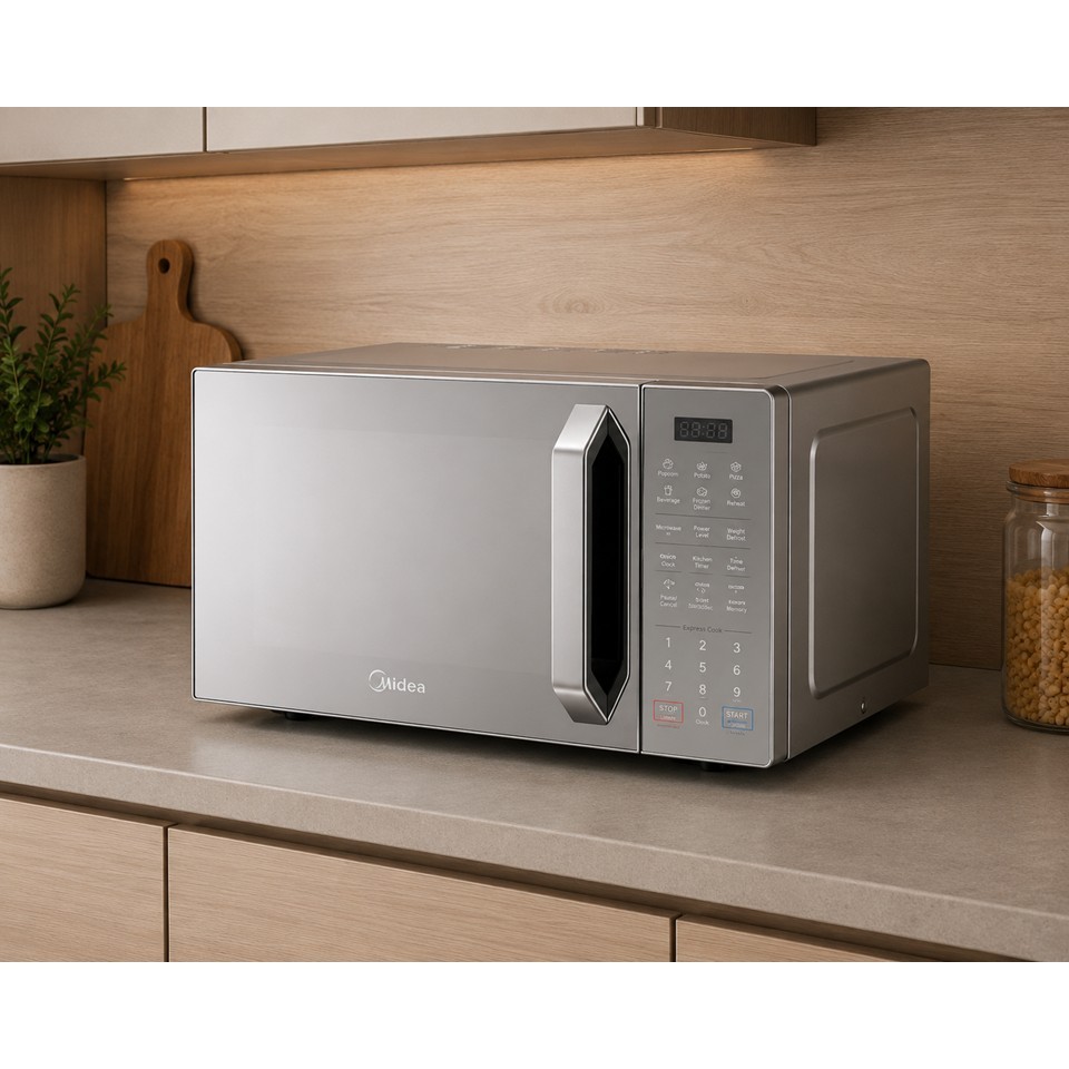 Midea Digital Microwave , 32 Liter 1000 Watt , Silver - EM0P042MX-S